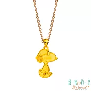 甜蜜約定2SWEET 旅人史奴比Snoopy硬金墜子 送玫瑰鋼項鍊