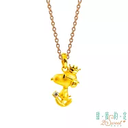 甜蜜約定2SWEET 世界之巔史奴比Snoopy黃金墜子 送玫瑰鋼項鍊