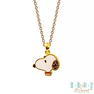 甜蜜約定2SWEET 現在與未來史奴比Snoopy硬金墜子 送玫瑰鋼項鍊