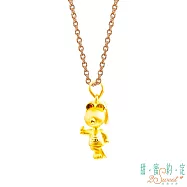 甜蜜約定2SWEET 不期而遇史奴比Snoopy硬金墜子 送玫瑰鋼項鍊