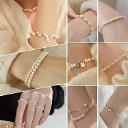 【Sayaka 紗彌佳】買一送二!珍珠手鍊 日本輕奢柔美珍珠手鍊多款選 A款-交錯珍珠款