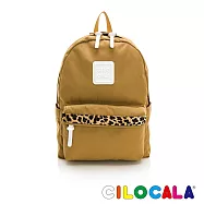 CILOCALA 限量版亮彩尼龍防潑水豹紋後背包-中大 駝