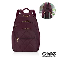 【OMC】纖美大容量旅行休閒後背包(附胸扣) 勃根地紅