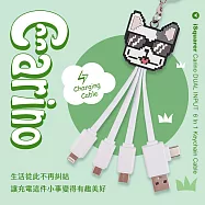 iSquarer Carino六合一雙輸入鑰匙圈充電線(多款可選) 可愛線 多合一 Lightning/Type-C/Micro 墨鏡法鬥