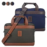 LONGCHAMP BOXFORD系列帆布兩用公事包(小) 深藍