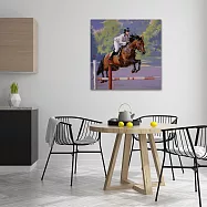 【御畫房】賽馬 國家一級畫師手繪油畫80×80cm VF-189 (客製商品)