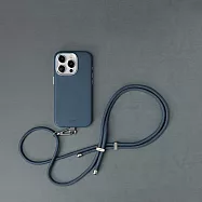 UNIQ iPhone 15 Pro COEHL Muse 質感可磁吸棉繩掛繩兩用手機殼 藍色