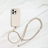 UNIQ iPhone 15 Pro Max COEHL Creme 質感可磁吸棉繩掛繩兩用手機殼 米色
