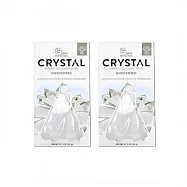 (2盒超值組)美國CRYSTAL-長效淨味約24小時礦物鹽身體除臭石-無香款140g/盒(晶燦綺肌體香石,運動汗味腋下狐臭消臭石,全天乾爽體香膏)
