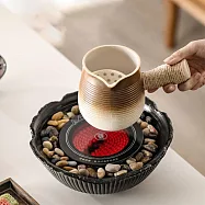 CS22 烤奶茶陶壺罐戶外圍爐煮茶器罐罐壺 漸層陶絲瑤