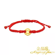 【金品坊】黃金手鍊一定有錢手繩 招財紅色