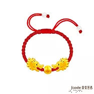 J’code真愛密碼金飾 群龍之首硬金編織手鍊-雙龍頭款