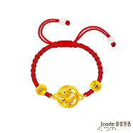 J&rsquo;code真愛密碼金飾 平安一條龍硬金編織手鍊