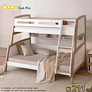 【Boori】安昇德雙層實木子母床‧幅211cm(薏米白)