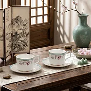 【A&L】骨瓷咖啡對杯禮盒組 天青碧綠