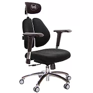 GXG 雙軸枕 雙背電腦椅(鋁腳/4D金屬扶手) TW-2604 LUA7