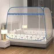 【巴芙洛】免安裝蒙古包四方頂防蚊防蟲雙人款加大款均一價格(雙人/加大均一價/防蚊/防蟲/蒙古包/好睡覺/蚊帳) 小雛菊藍雙人