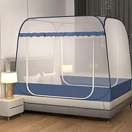【巴芙洛】免安裝蒙古包四方頂防蚊防蟲雙人款加大款均一價格(雙人/加大均一價/防蚊/防蟲/蒙古包/好睡覺/蚊帳) 深藍雙人