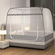 【巴芙洛】免安裝蒙古包四方頂防蚊防蟲雙人款加大款均一價格(雙人/加大均一價/防蚊/防蟲/蒙古包/好睡覺/蚊帳) 雲灰雙人加大