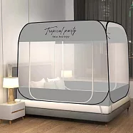 【巴芙洛】免安裝蒙古包四方頂防蚊防蟲雙人款加大款均一價格(雙人/加大均一價/防蚊/防蟲/蒙古包/好睡覺/蚊帳) 松石灰雙人