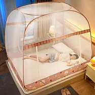 【巴芙洛】免安裝蒙古包四方頂防蚊防蟲雙人款加大款均一價格(雙人/加大均一價/防蚊/防蟲/蒙古包/好睡覺/蚊帳) 粉花兔雙人加大