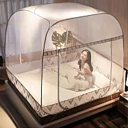 【巴芙洛】免安裝蒙古包四方頂防蚊防蟲雙人款加大款均一價格(雙人/加大均一價/防蚊/防蟲/蒙古包/好睡覺/蚊帳) 箭頭灰雙人