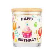 【PET HOUSE】室內除臭寵物香氛蠟燭-木蓋255g-生日快樂