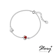 【客製品】STORY 故事銀飾-My Melody&Me 系列-美樂蒂誕生石純銀手鍊-白K金 1月