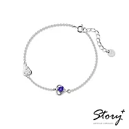 【客製品】STORY 故事銀飾-My Melody&Me 系列-美樂蒂誕生石純銀手鍊-白K金 2月