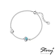 【客製品】STORY 故事銀飾-My Melody&Me 系列-美樂蒂誕生石純銀手鍊-白K金 3月