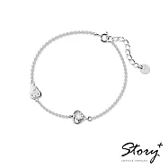 【客製品】STORY 故事銀飾-My Melody&Me 系列-美樂蒂誕生石純銀手鍊-白K金 4月