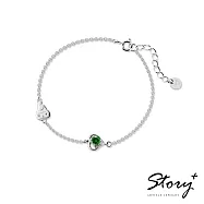 【客製品】STORY 故事銀飾-My Melody&Me 系列-美樂蒂誕生石純銀手鍊-白K金 5月