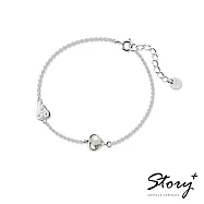【客製品】STORY 故事銀飾-My Melody&Me 系列-美樂蒂誕生石純銀手鍊-白K金 6月