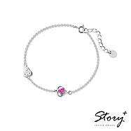 【客製品】STORY 故事銀飾-My Melody&Me 系列-美樂蒂誕生石純銀手鍊-白K金 7月