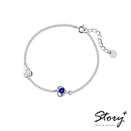 【客製品】STORY 故事銀飾-My Melody&Me 系列-美樂蒂誕生石純銀手鍊-白K金 9月