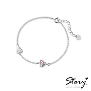 【客製品】STORY 故事銀飾-My Melody&Me 系列-美樂蒂誕生石純銀手鍊-白K金 10月