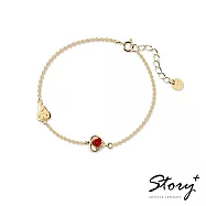 【客製品】STORY 故事銀飾-My Melody&Me 系列-美樂蒂誕生石純銀手鍊-黃K金 2月