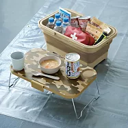 日本製 ISETO 伊勢藤 二合一 野餐提籃野餐桌15L 多功能 露營 野餐 野餐桌 收納籃 迷彩 迷彩卡其
