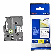 Brother 超強黏性護貝標籤帶 TZe-S251 (24mm 白底黑字) 原廠公司貨