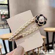 【Hera赫拉】小香風山茶花氣質BB夾半丸子頭頂邊夾-2色#H100401C 白色
