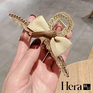 【Hera赫拉】水鑽蝴蝶結時尚百搭韓版髮夾-2色#H100401E 香檳色