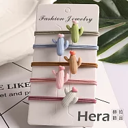【Hera赫拉】可愛少女小清新簡約卡通仙人掌髮圈-隨機色5入組#H100511A