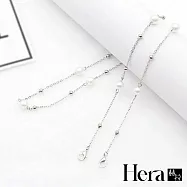 【Hera赫拉】歐美風亞馬遜時尚簡約款口罩眼鏡防掉掛鍊-6款#H100513A C-O型鍊珍珠小銀珠-銀色
