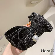 【Hera赫拉】日韓系格子大蝴蝶結馬尾香蕉夾-2色 H2021110101 FREE 黑