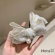【Hera赫拉】日韓系格子大蝴蝶結馬尾香蕉夾-2色 H2021110101 FREE 白