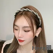 【Hera赫拉】 法式珍珠環繞名媛髮箍 H111021616 黑色