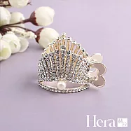 【Hera赫拉】氣質水鑽珍珠皇冠馬尾夾 H111101101 金色水鑽