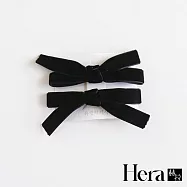 【Hera赫拉】復古甜美絲絨蝴蝶結邊夾 H112020203 黑色一對