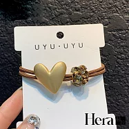 【Hera赫拉】淡雅女孩復古金屬鑽求髮圈 H112041109 心形
