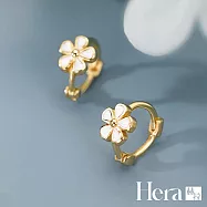 【Hera 赫拉】韓版花朵耳扣甜美愛心耳環 H111041804 金色